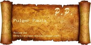 Pulger Paula névjegykártya